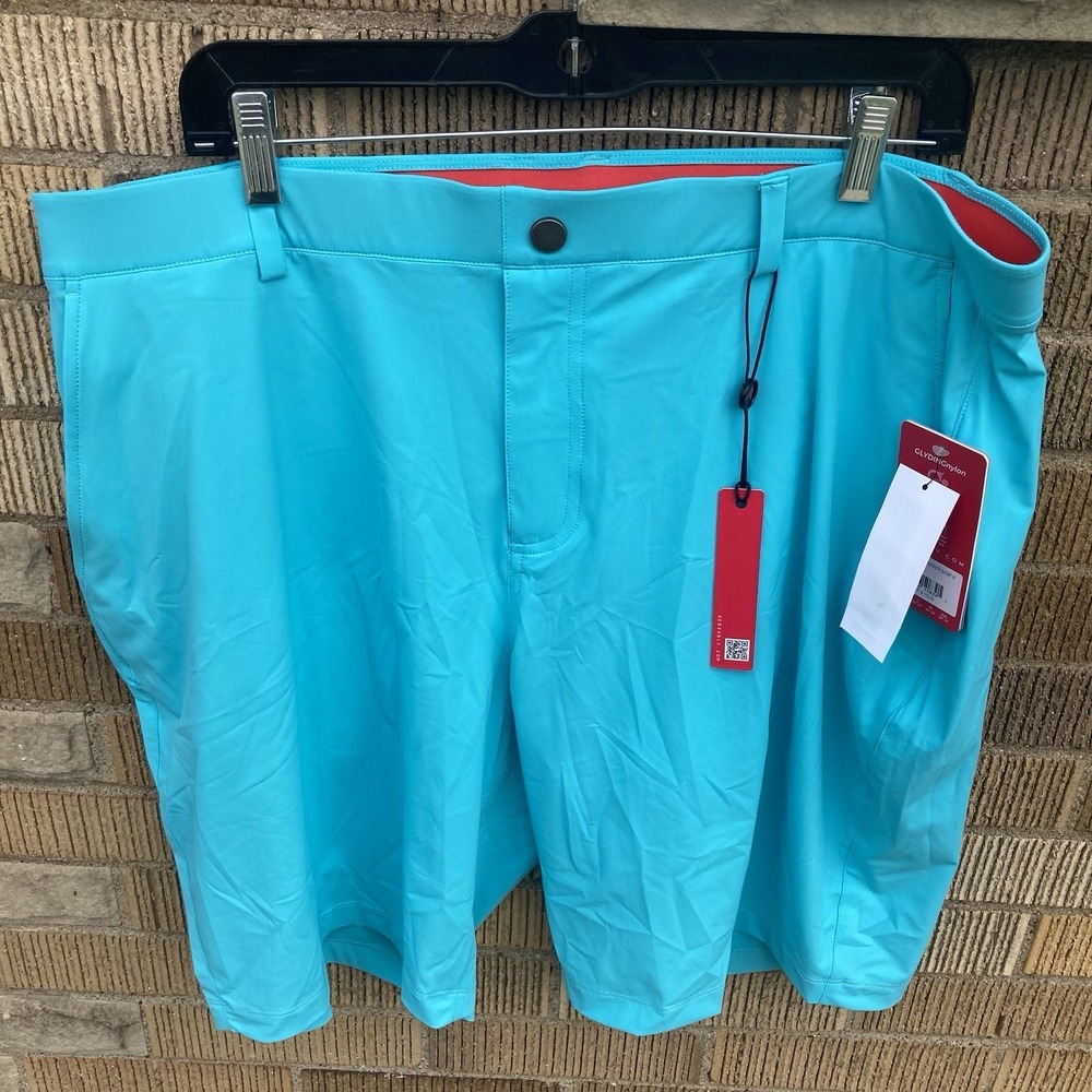 Redvanly Men's 2XL Hanover Golf Shorts Curacao Turquoise Glyding Nylon 9" Inseam